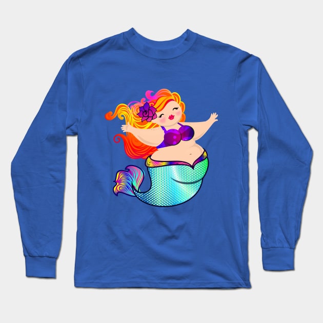Sunset Mermaid Long Sleeve T-Shirt by Toni Tees